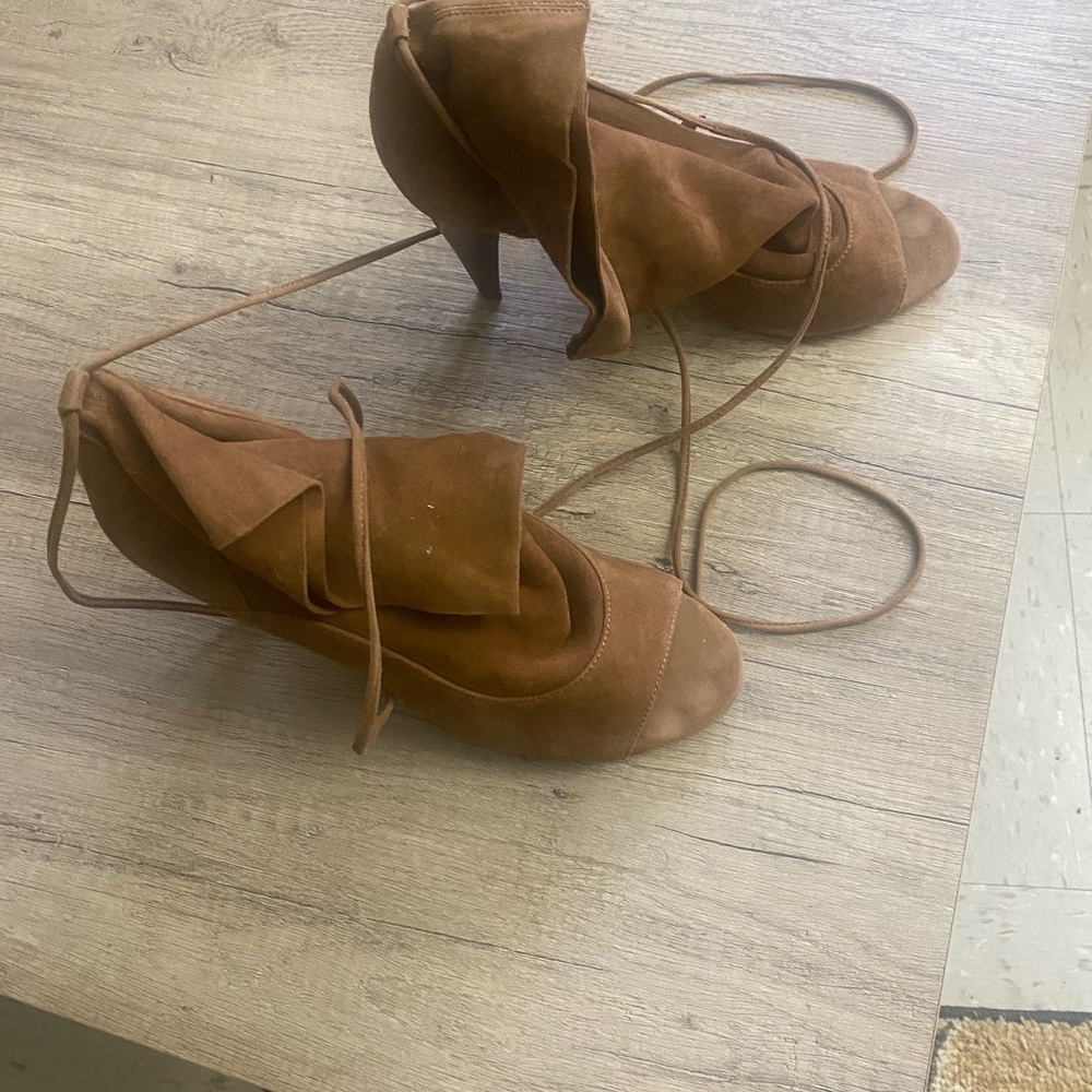 Vince Camuto Tan Suede Heels